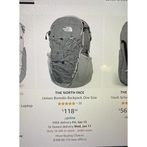 SOLD***The North Face Women's Borealis School Lapt Bkpk, Ash Gray/ Aqua Tint - Picture 11 of 11